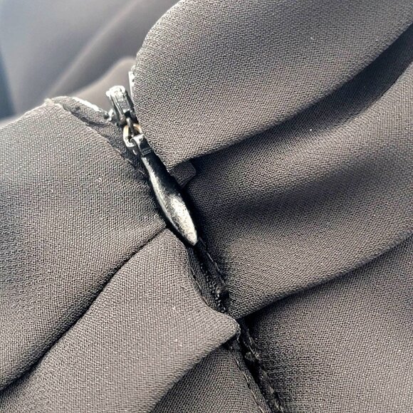 Vintage Searlet Nite  Womens Black Sleeveless Tiered Midi Dress Size 8 - Picture 7 of 11